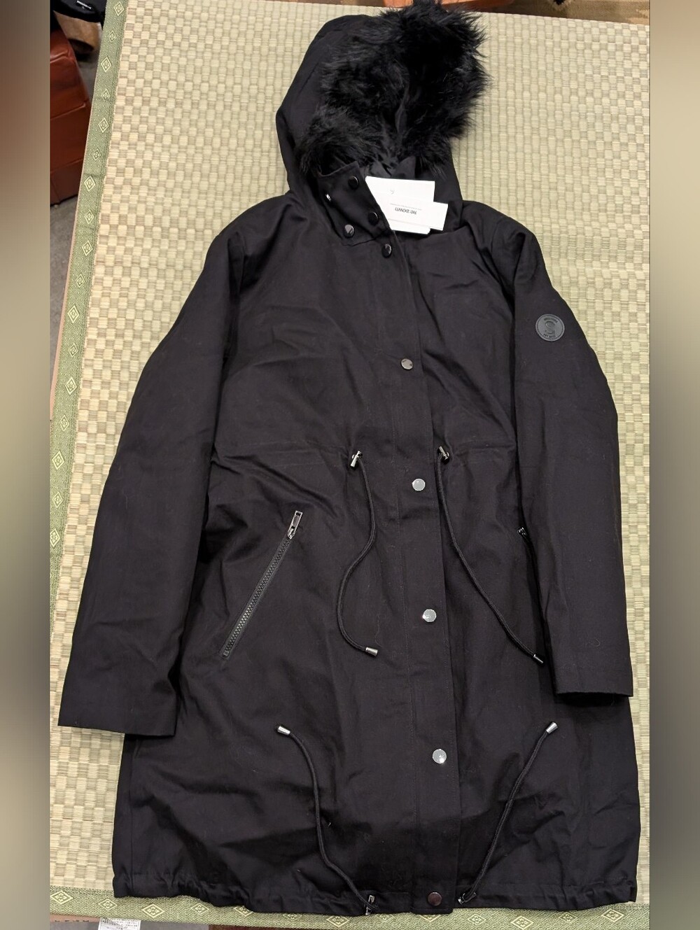 NWT Seraphine Zorah Down Lined Parka Black Women's Size 4